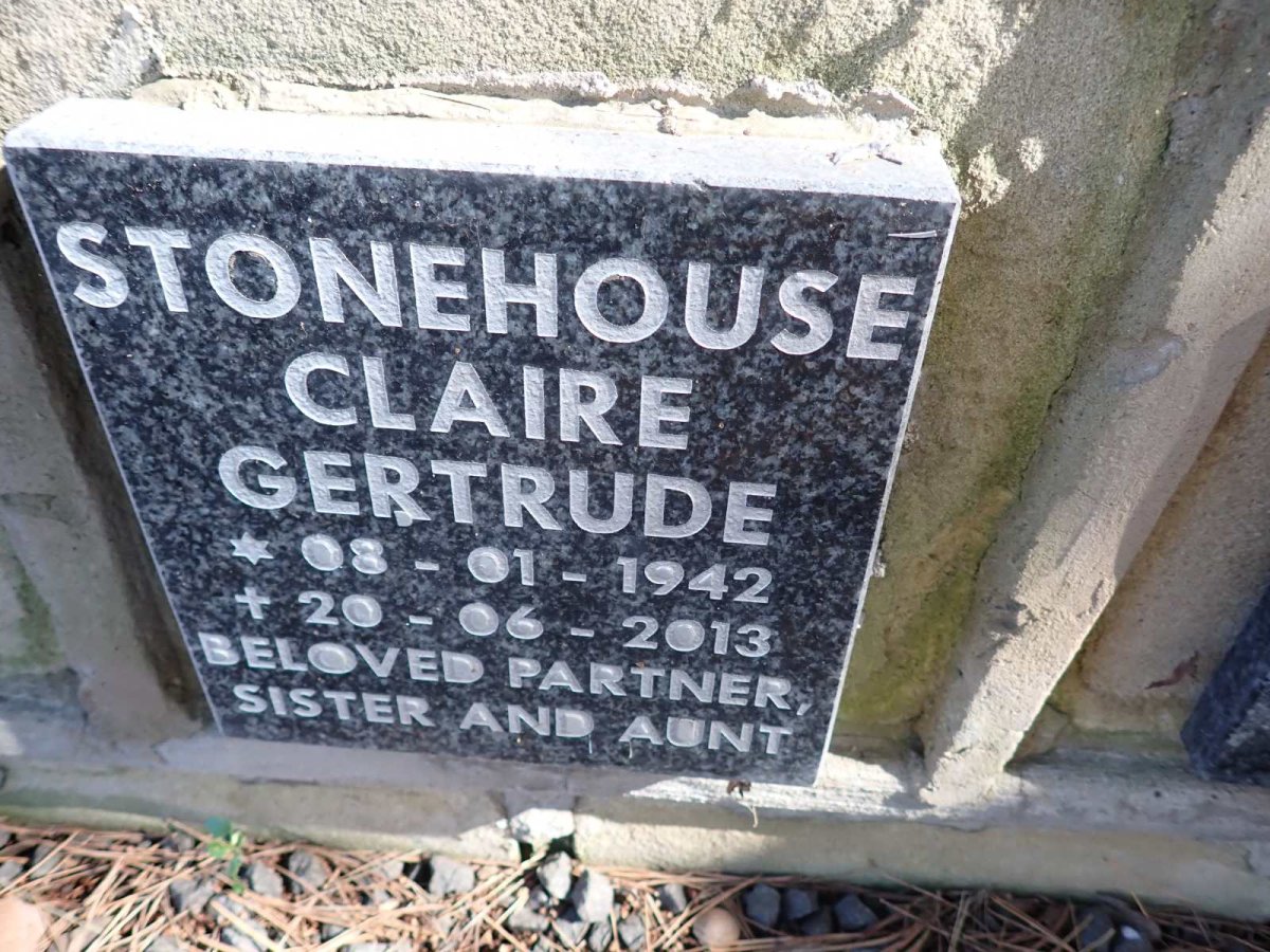 STONEHOUSE Clair Gertrude 1942-2013
