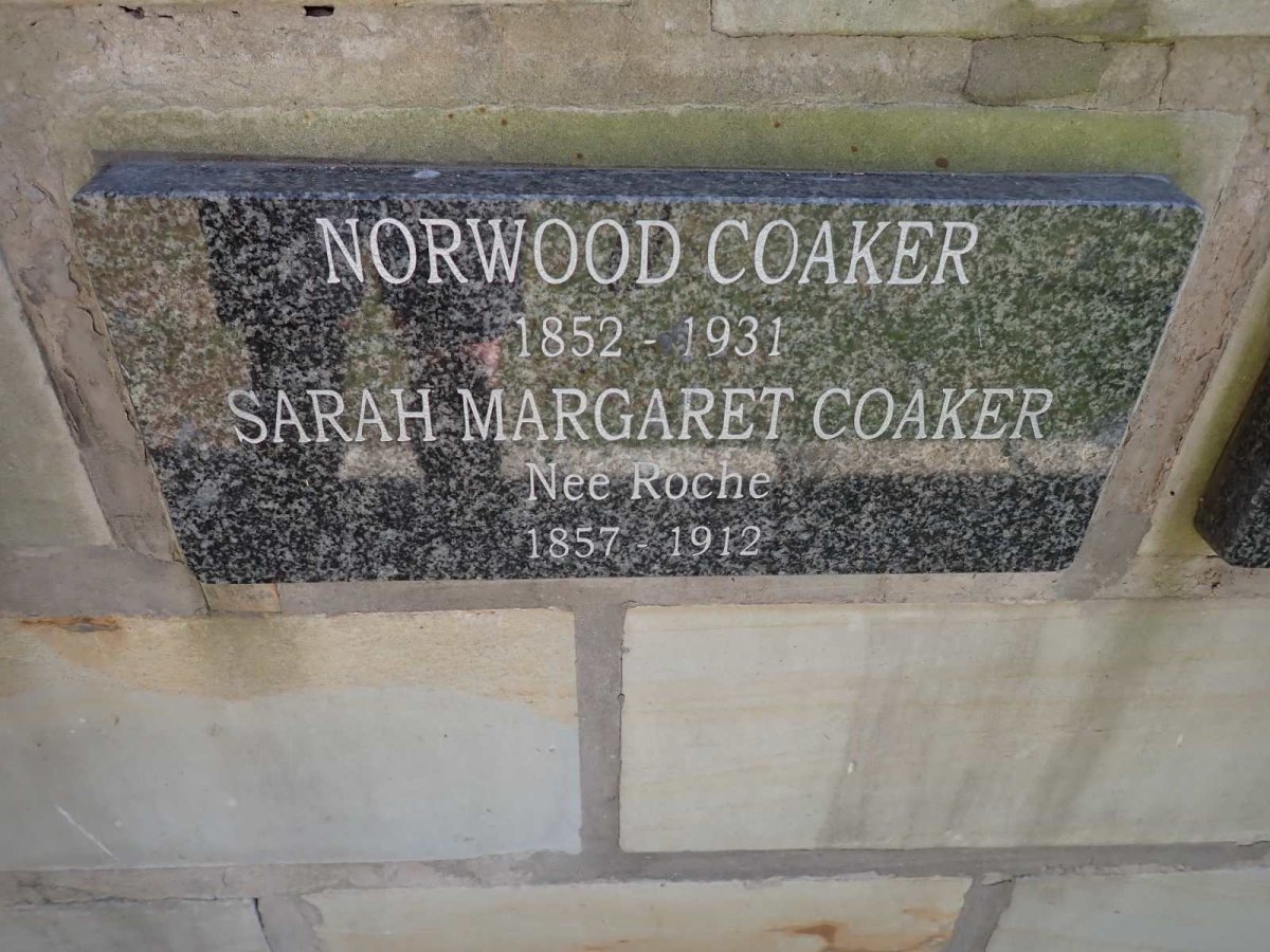 COAKER Norwood 1852-1931 &amp; Sarah Margaret ROCHE 1857-1912