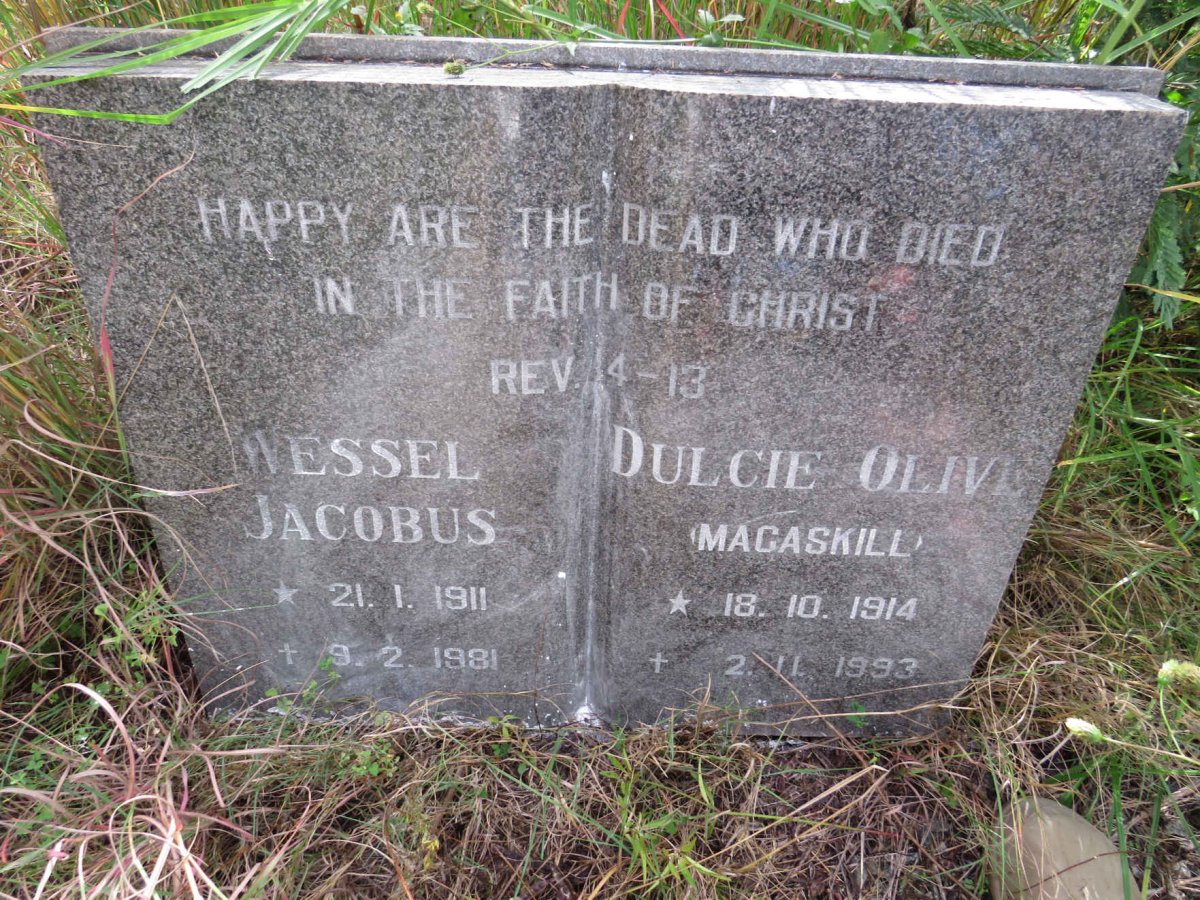 ? Wessel Jacobus 1911-1981 & Dulcie Olive MACASKILL 1914-1993