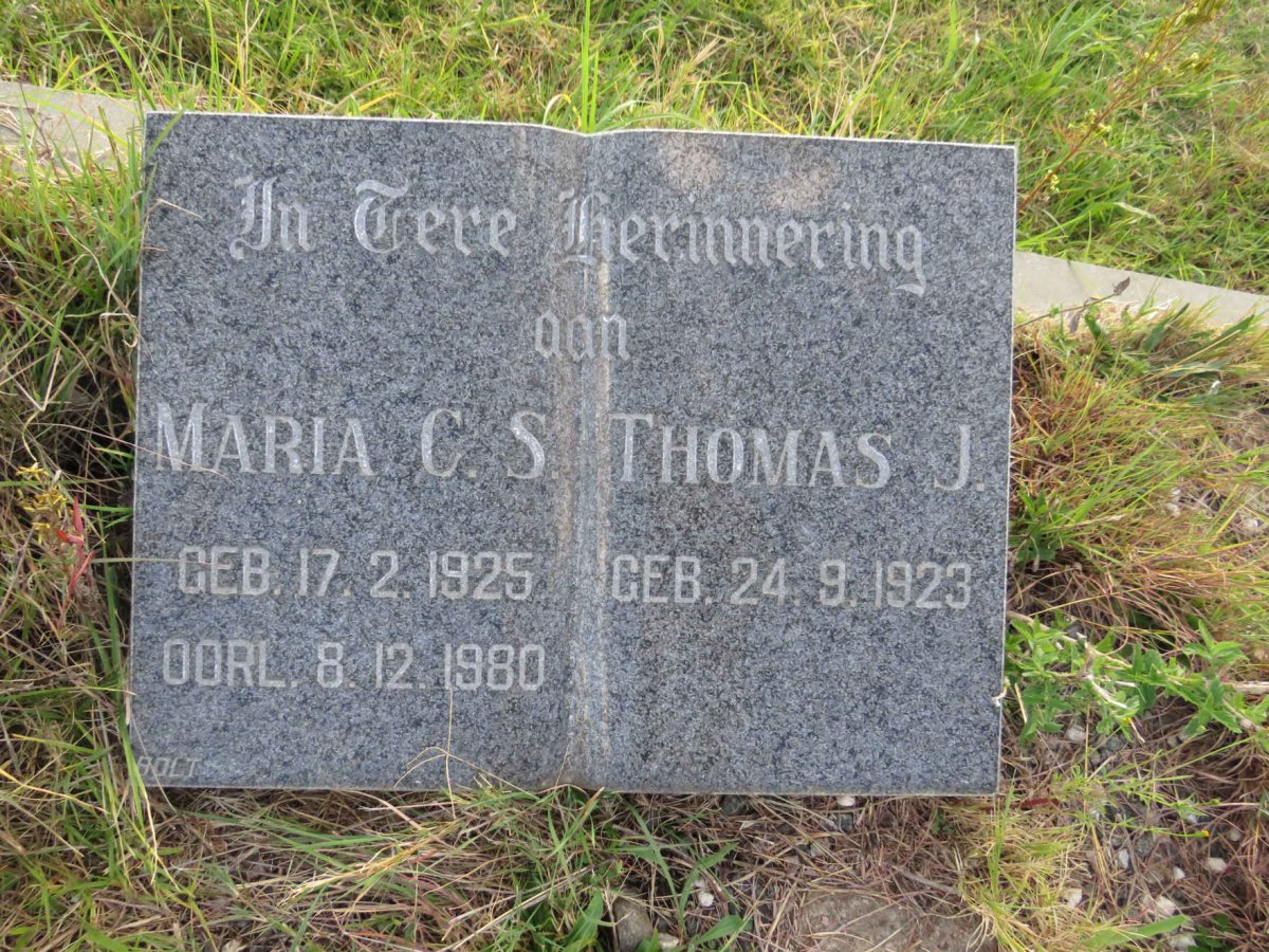 ? Thomas J. 1923- & Maria C.S. 1925-1980