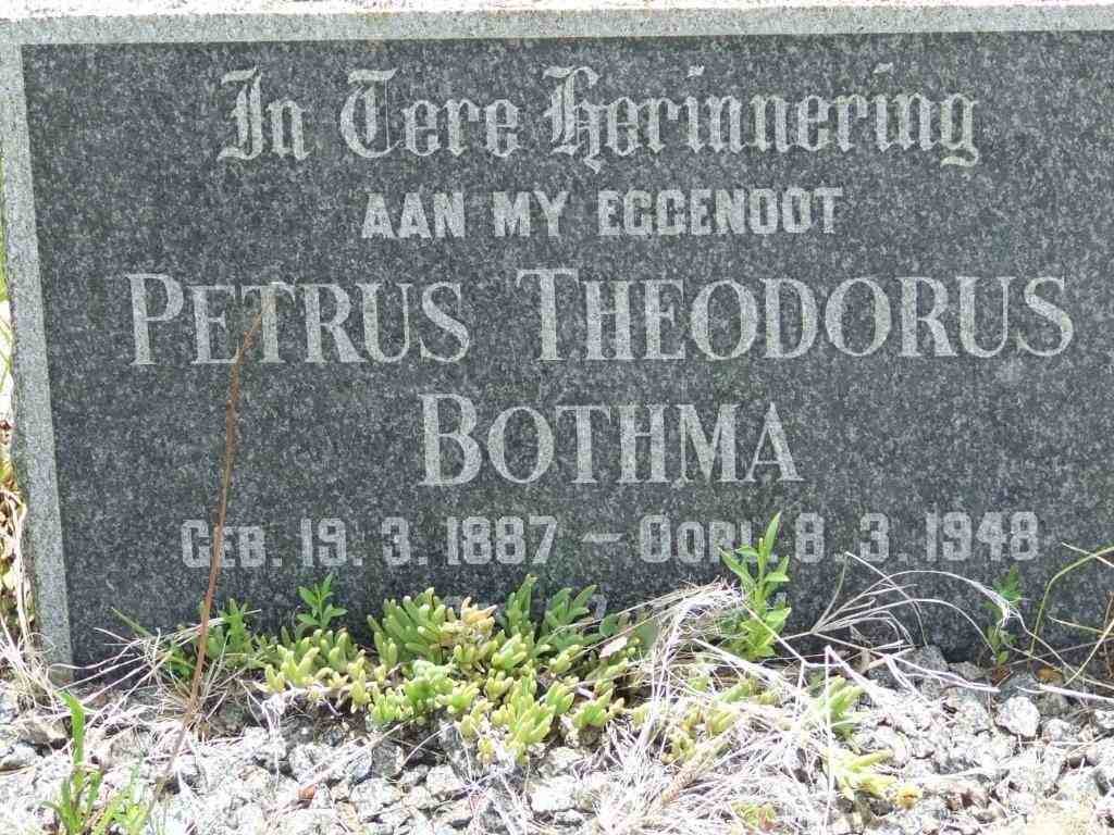 BOTHMA Petrus Theodorus 1887-1948