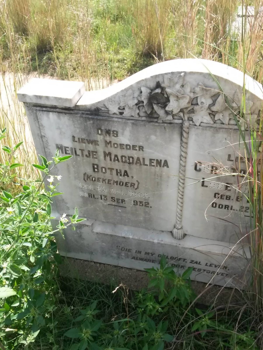 BOTHA Christoffel Jacobus Lodewikus 1855-1944 &amp; Heiltje Magdalena KOEKEMOER -1932 _1