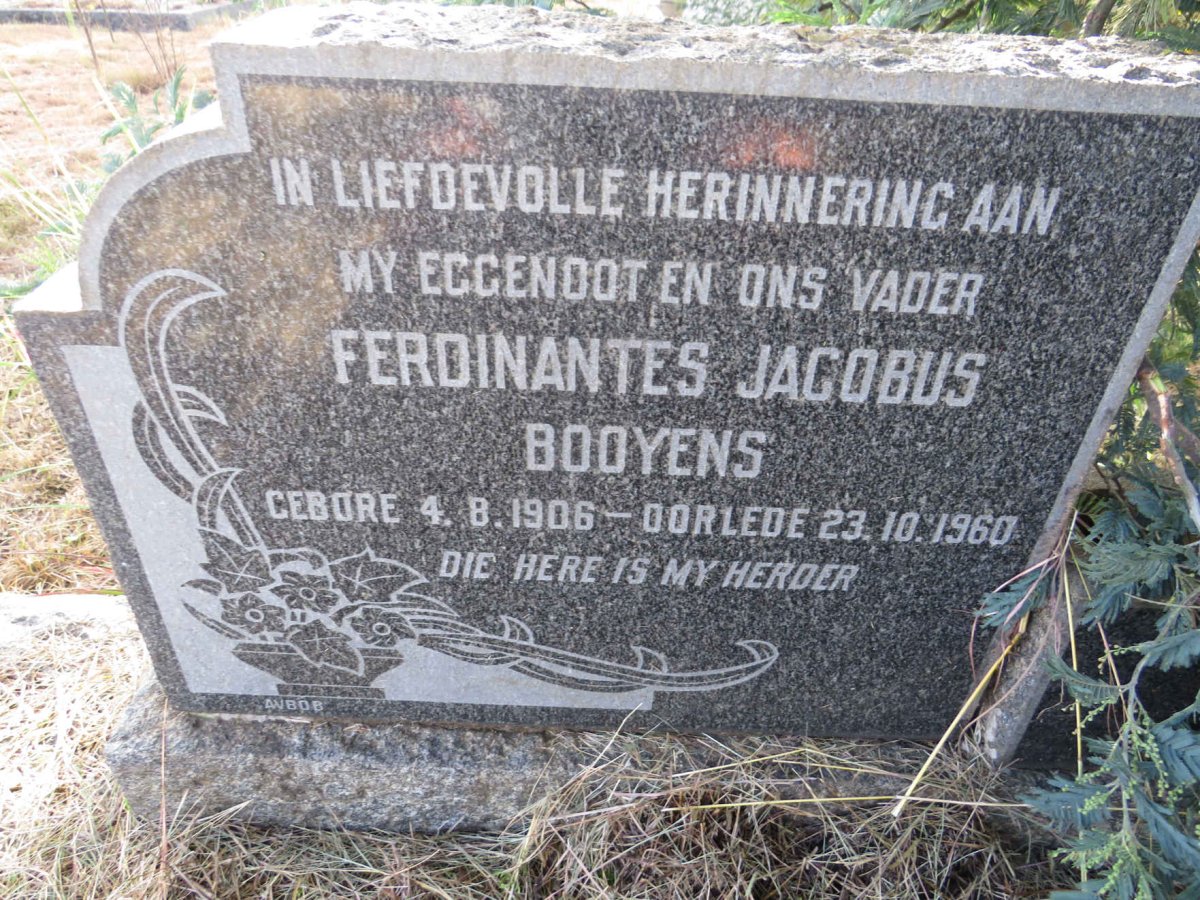 BOOYENS Ferdinantes Jacobus 1906-1960