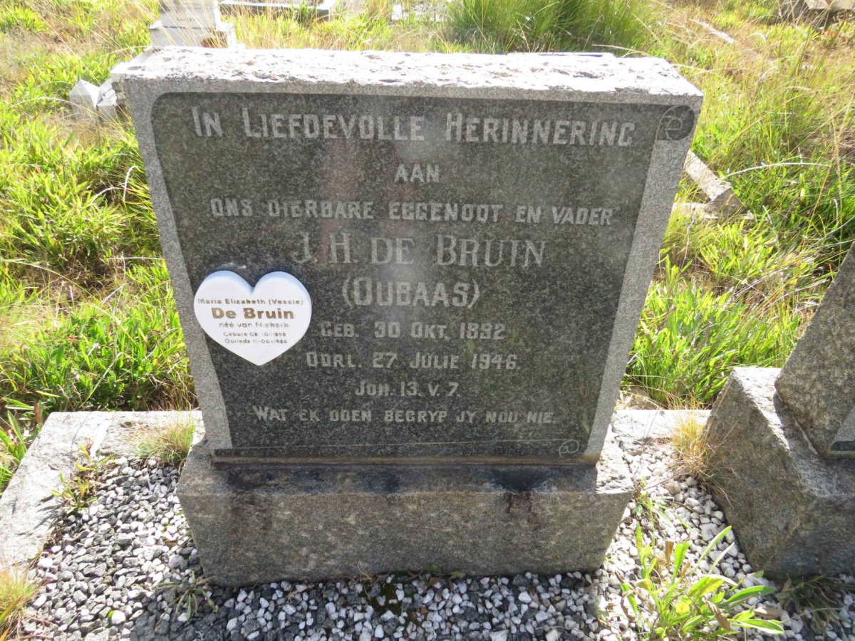 BRUIN J.H., de 1892-1946 & Maria Elizabeth VAN NIEKERK 1898-1984
