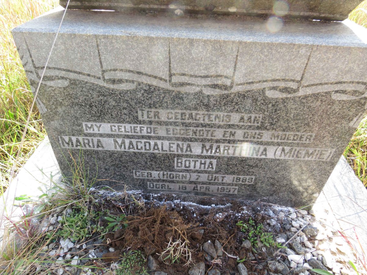 BOTHA Maria Magdalena Marthina nee HORN 1889-1957