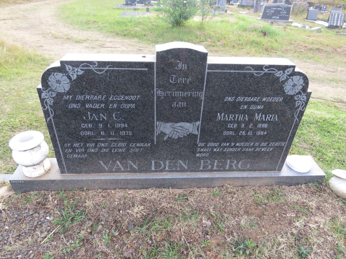 BERG Jan C., van den 1894-1975 & Martha Maria 1898-1984
