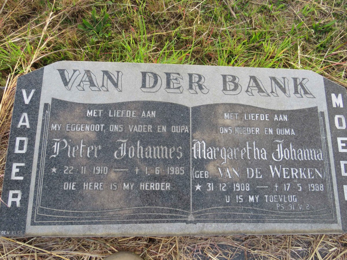 BANK Pieter Johannes, van der 1910-1985 & Margaretha Johanna VAN DE WERKEN 1908-1988