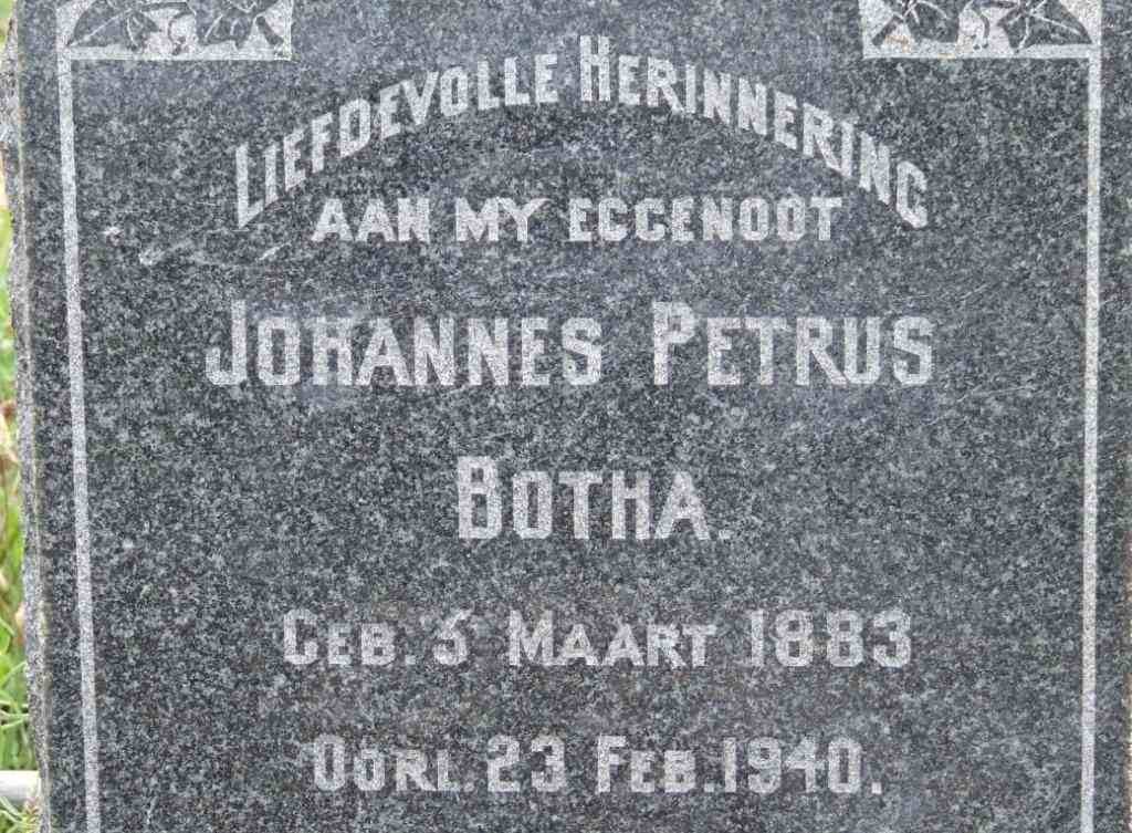 BOTHA Johannes Petrus 1883-1940