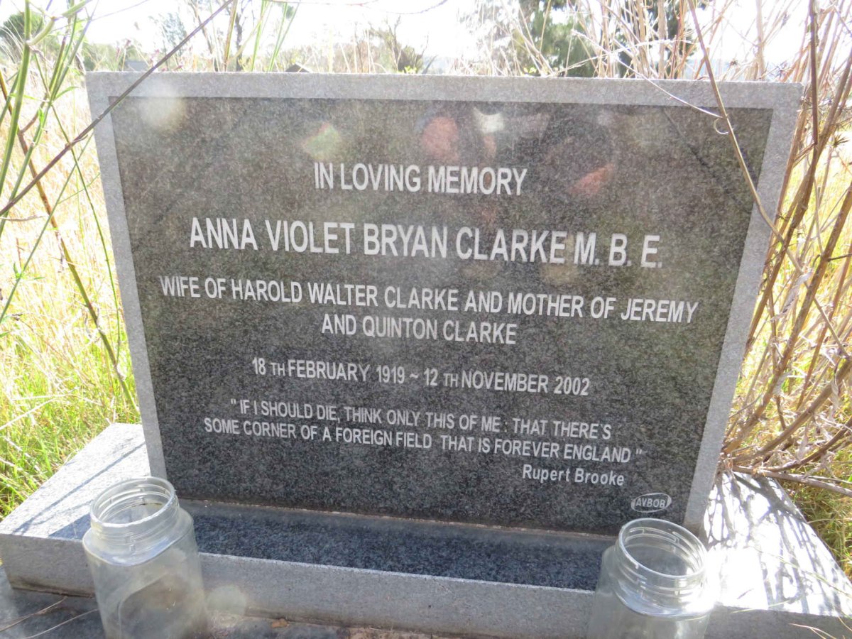 CLARKE Anna Violet Bryan 1919-2002