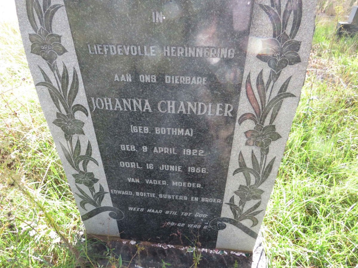 CHANDLER Johanna nee BOTHMA 1922-1956