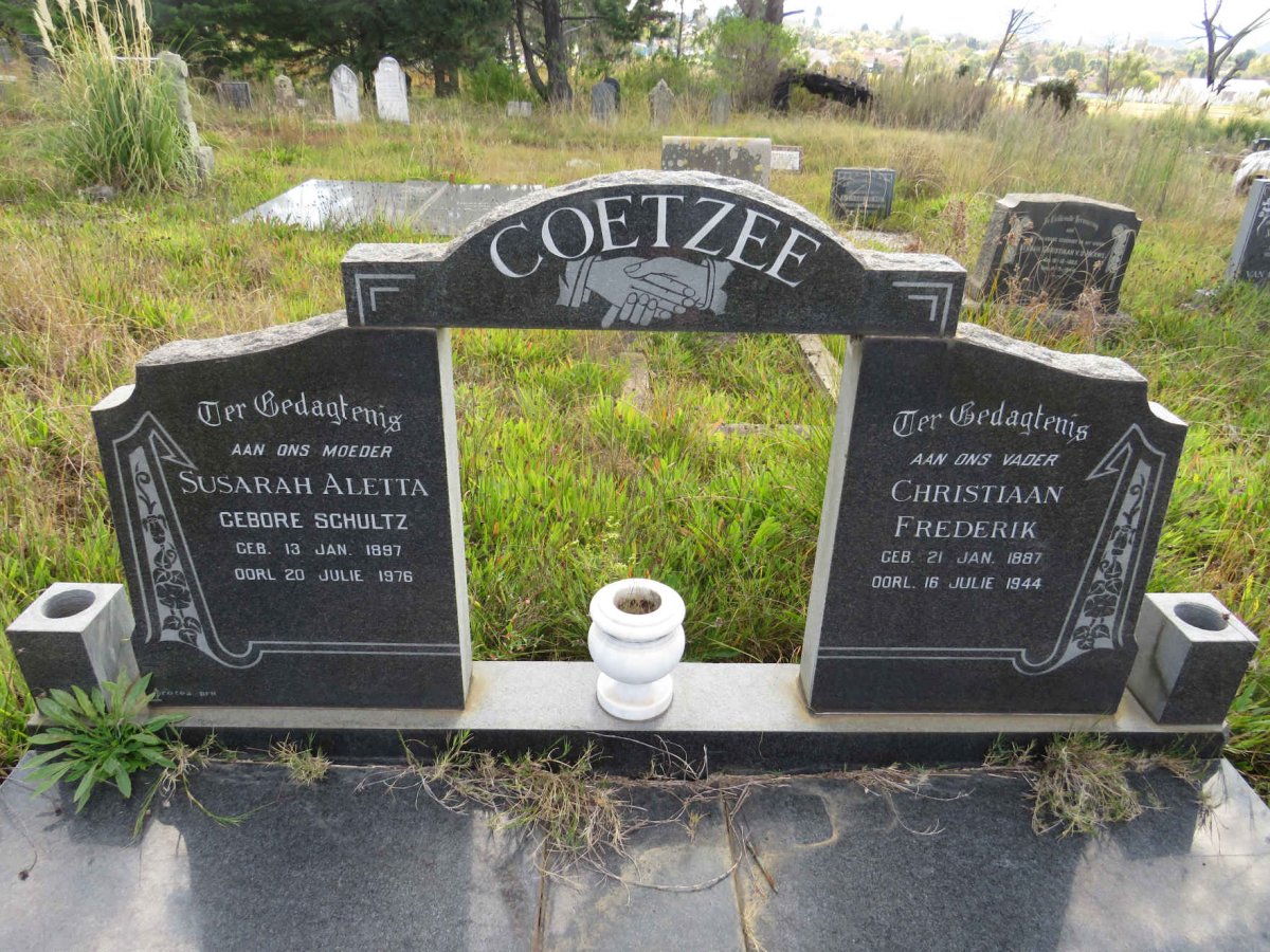 COETZEE Christiaan Frederik 1887-1944 & Susarah Aletta SCHULTZ 1897-1976