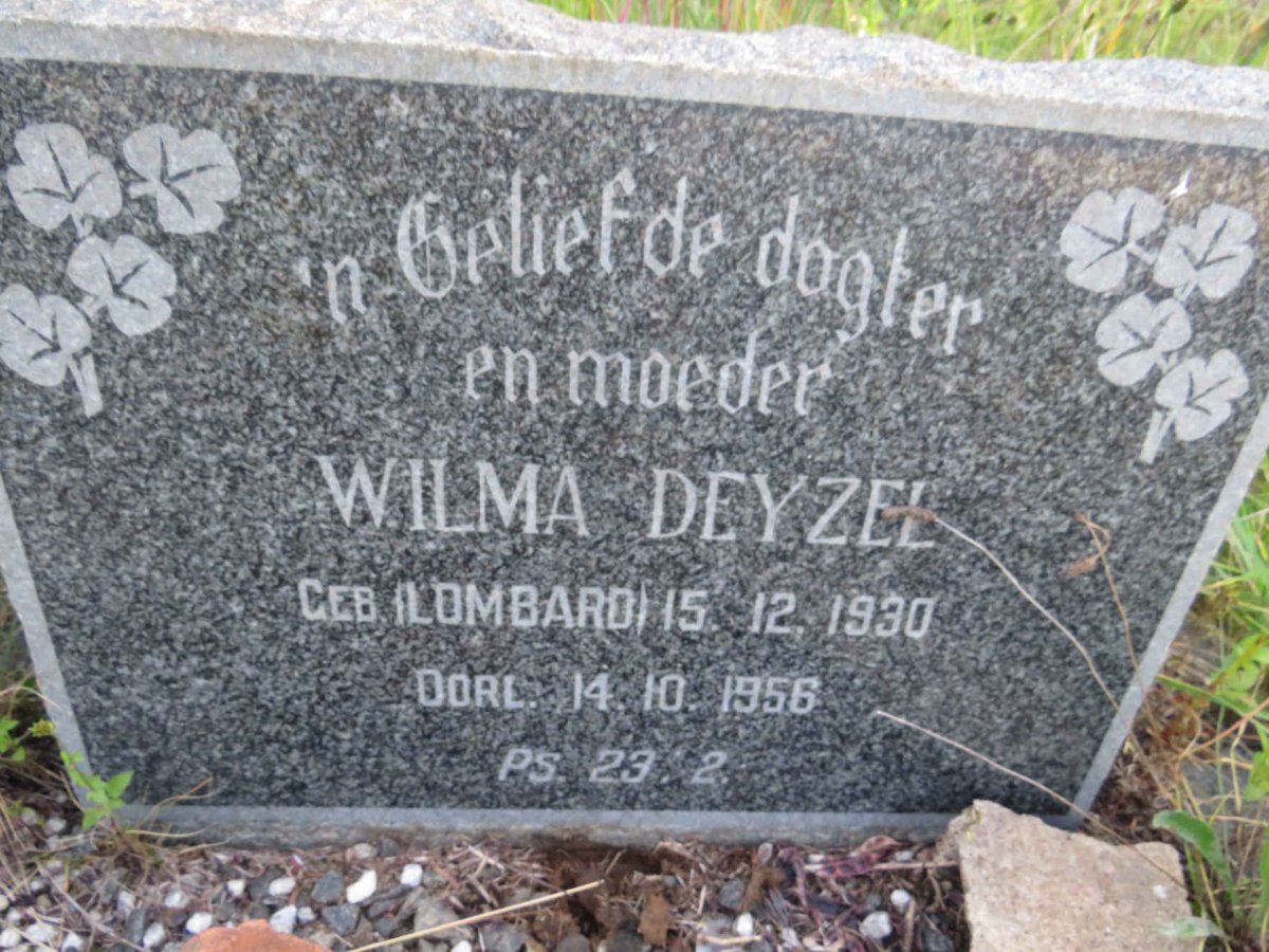 DEYZEL Wilma nee LOMBARD 1930-1956