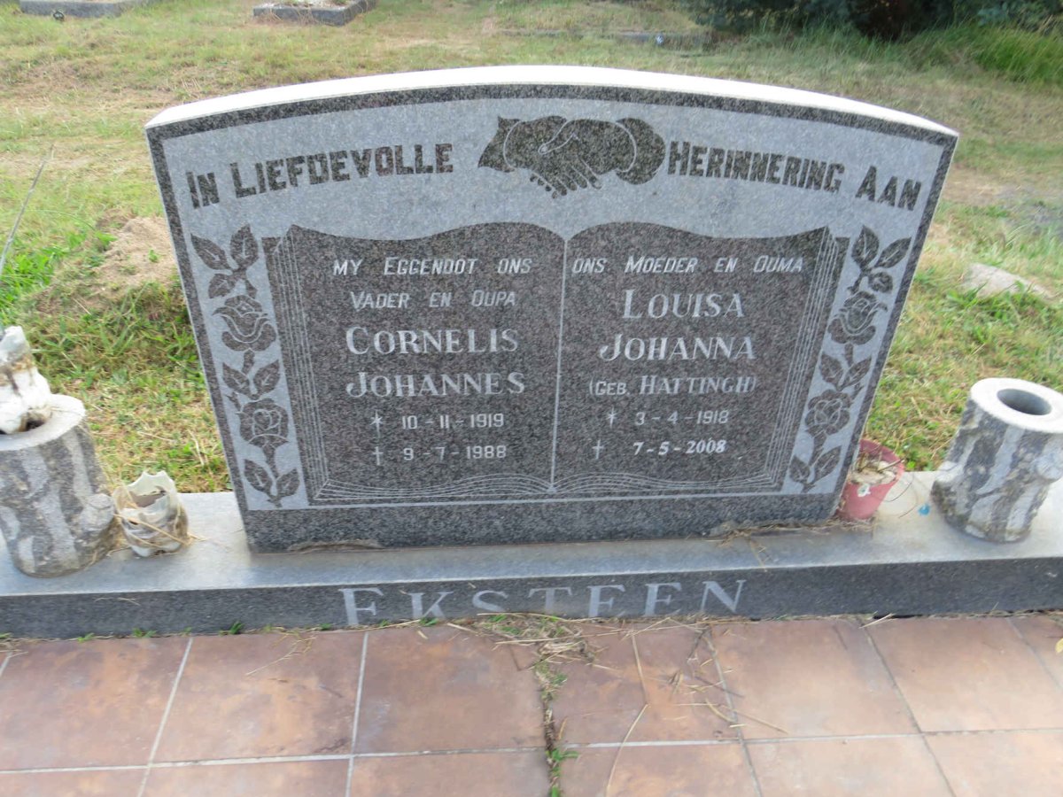 EKSTEEN Cornelis Johannes 1919-1988 & Louisa Johanna HATTINGH 1918-2008
