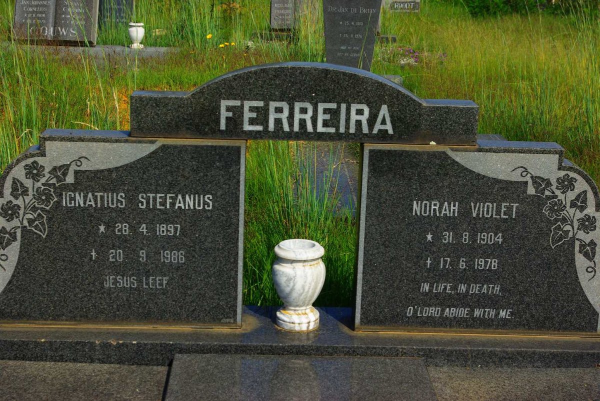 FERREIRA Ignatius Stefanus 1897-1986 &amp; Norah Violet 1904-1978