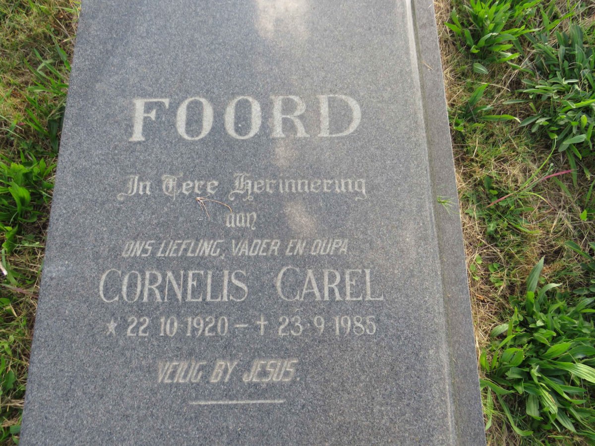 FOORD Cornelis Carel 1920-1985