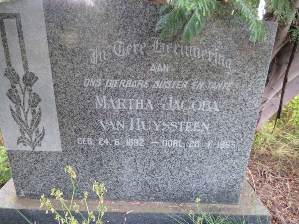 HUYSTEEN Martha Jacoba, van 1892-1965