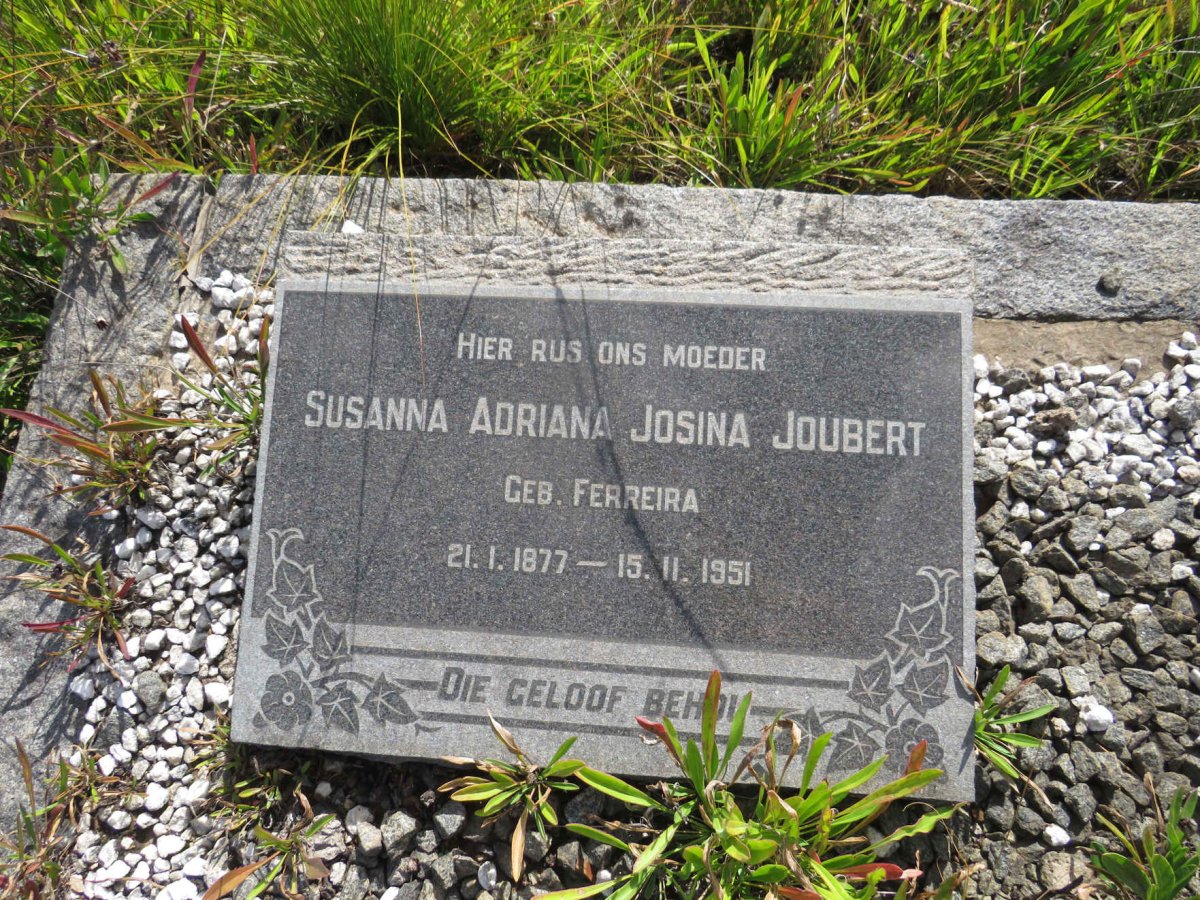 JOUBERT Susanna Adriana Josina nee FERREIRA 1877-1951