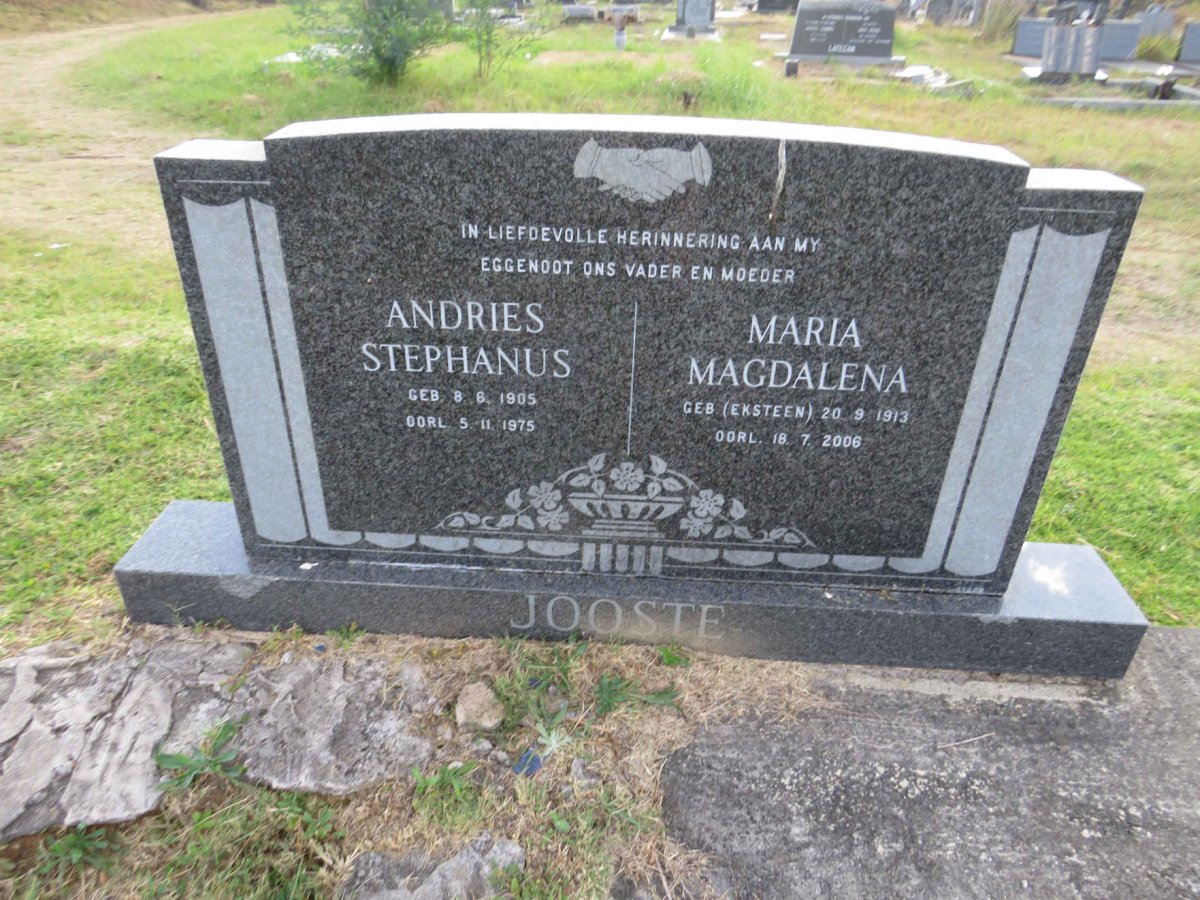 JOOSTE Andries Stephanus 1905-1975 & Maria Magdalena EKSTEEN 1913-2006