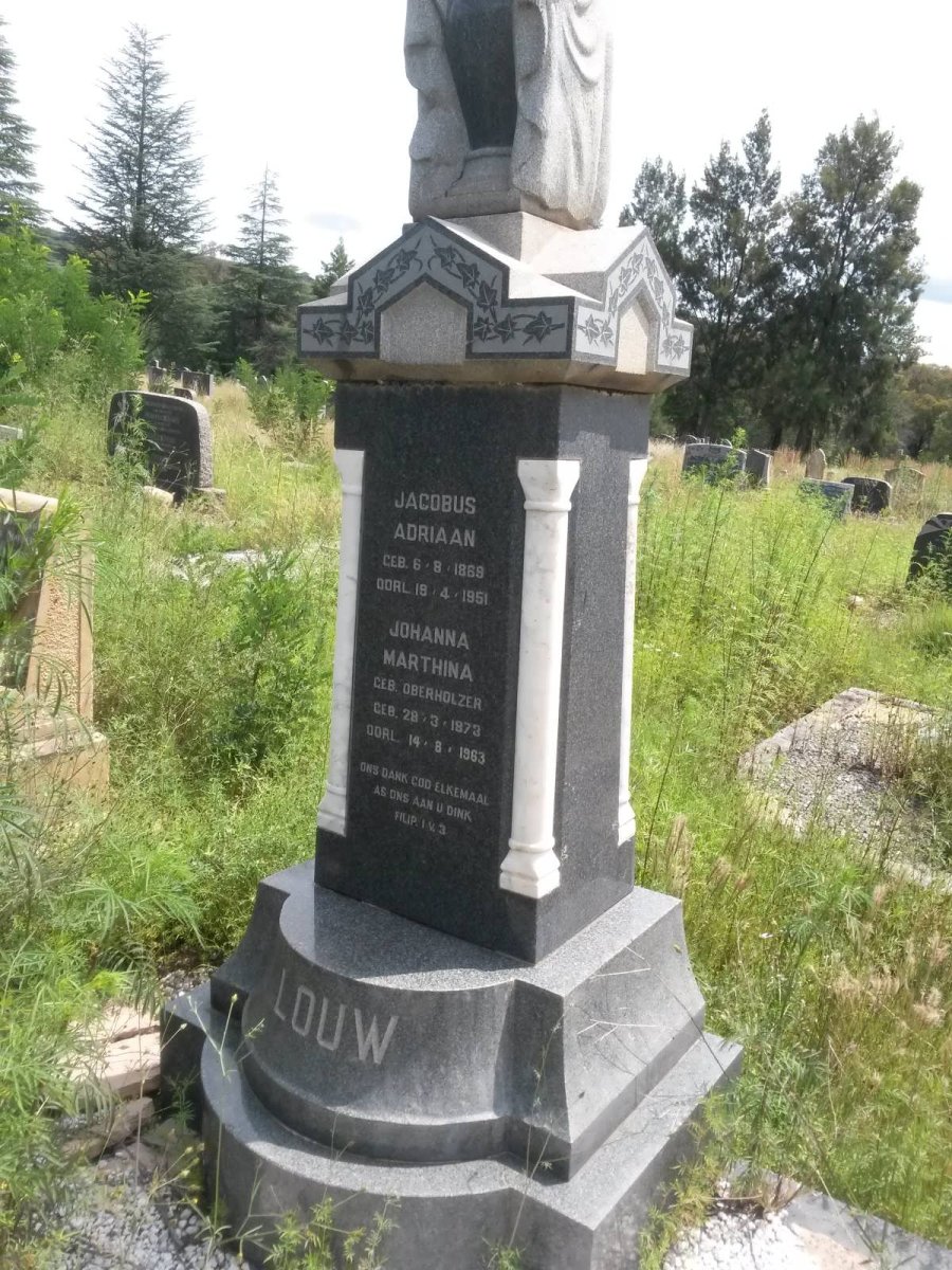 LOUW Jacobus Adriaan 1868-1951 &amp; Johanna Marthina OBERHOLZER 1873-1963