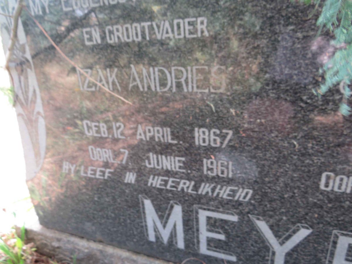 MEYER Izak Andries 1867-1961 & Johanna Elizabeth VAN NIEKERK 1873- _1