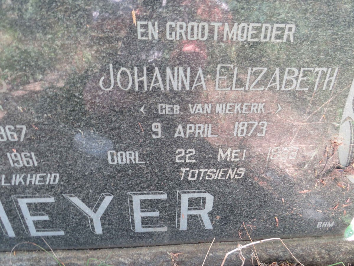 MEYER Izak Andries 1867-1961 & Johanna Elizabeth VAN NIEKERK 1873- _2