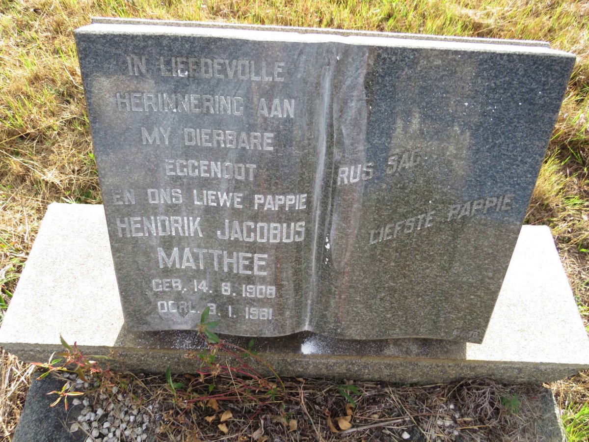 MATTHEE Hendrik Jacobus 1908-1981