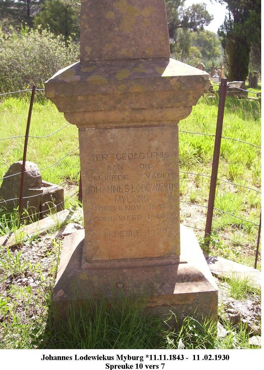 MYBURG Johannes Lodewiekus  1843-1930