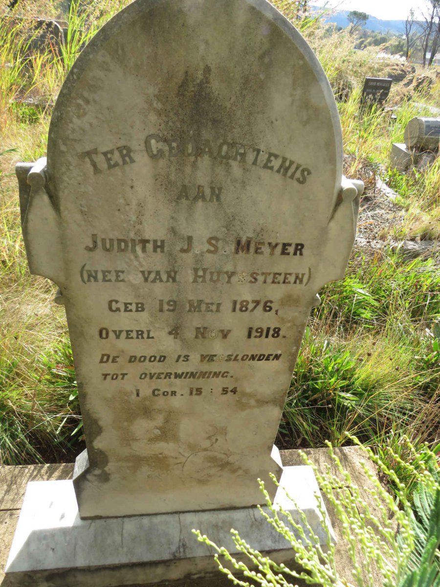 MEYER Judith J.S. nee VAN HUYSTEEN 1876-1918