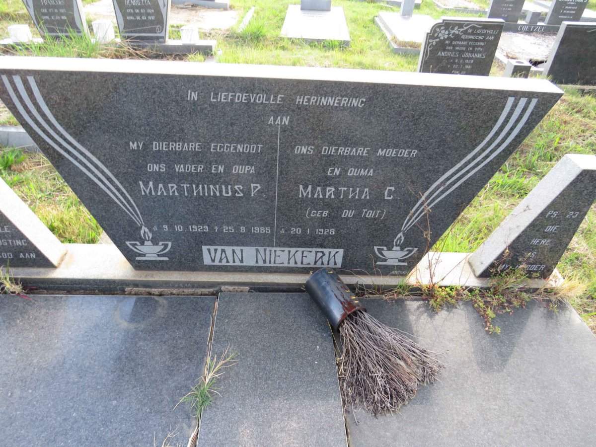 NIEKERK Marthinus, van 1929-1985 & Martha C. DU TOIT 1928-