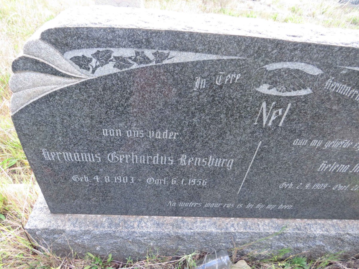 NEL Hermanus Gerhardus Rensburg 1903-1956 & Helena Maria DU TOIT 1909-1953 _2