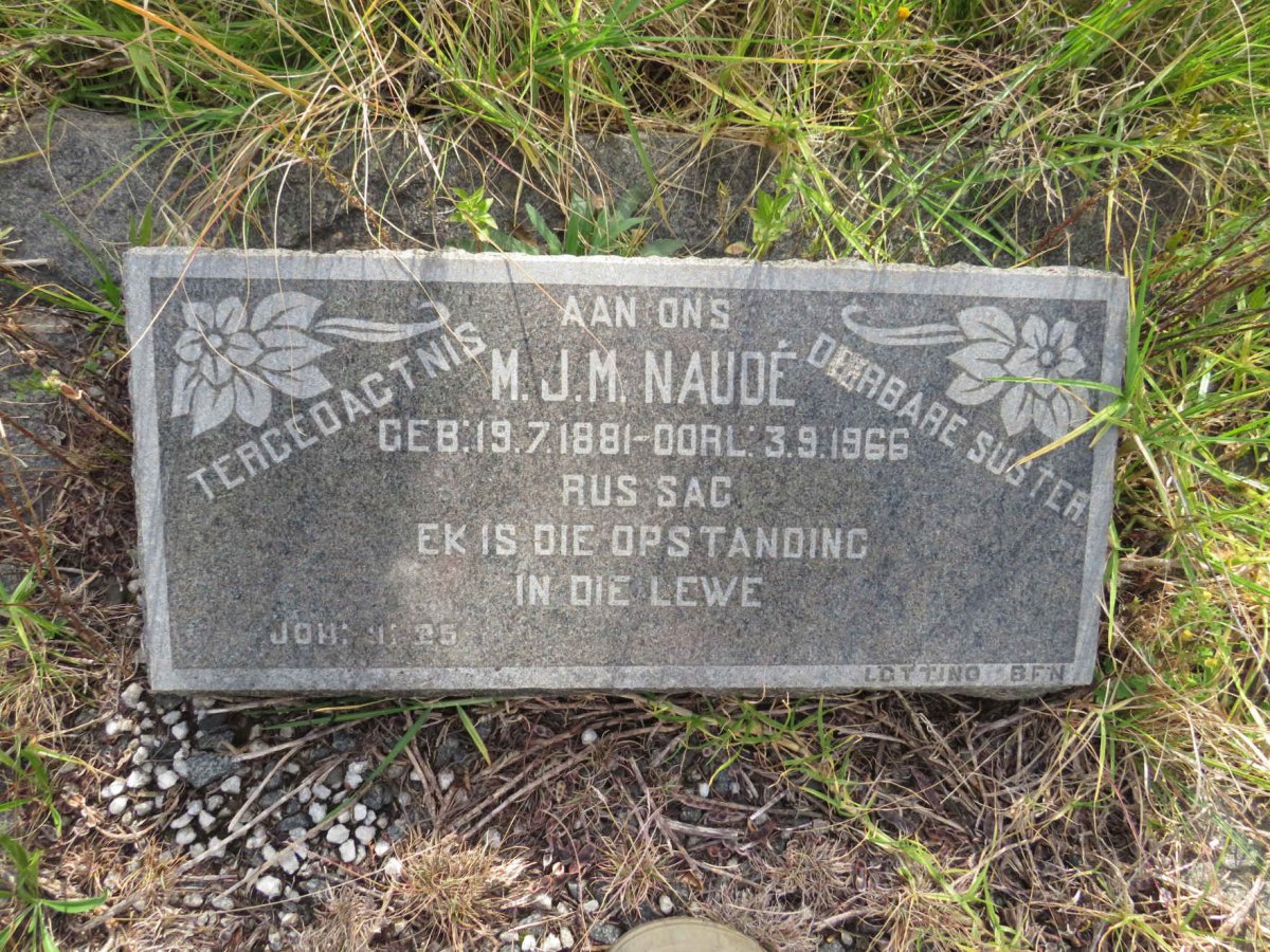 NAUDE M.J.M. 1881-1966