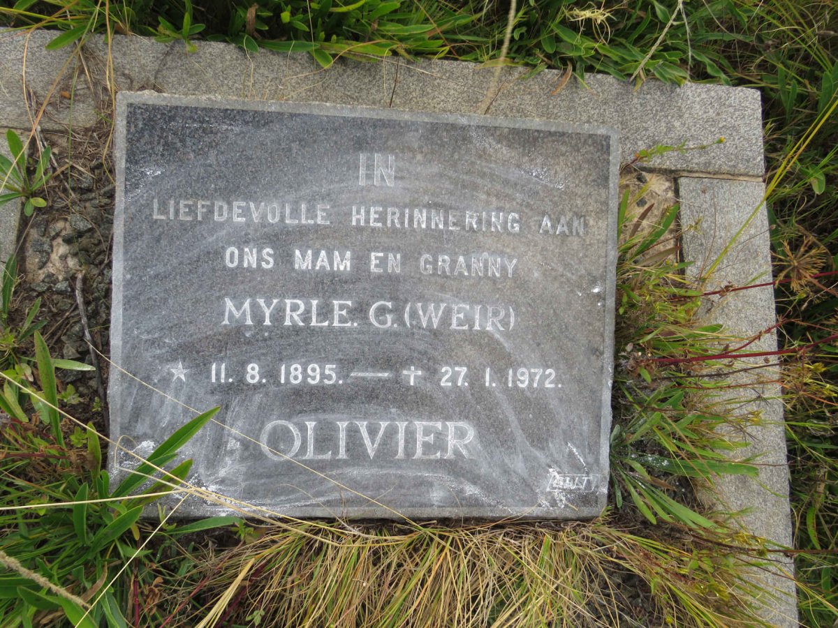 OLIVIER Myrtle G. nee WEIR 1895-1972
