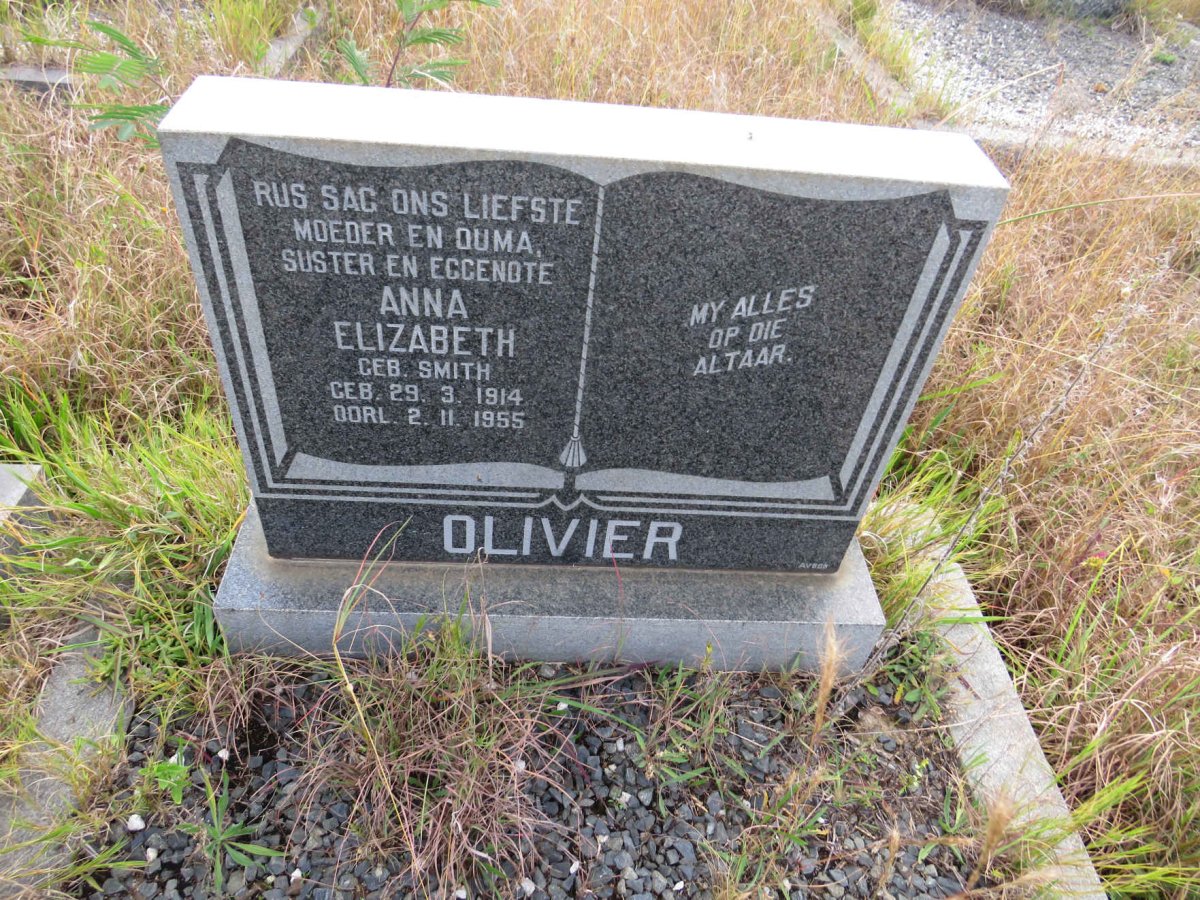 OLIVIER Anna Elizabeth nee SMITH 1914-1955