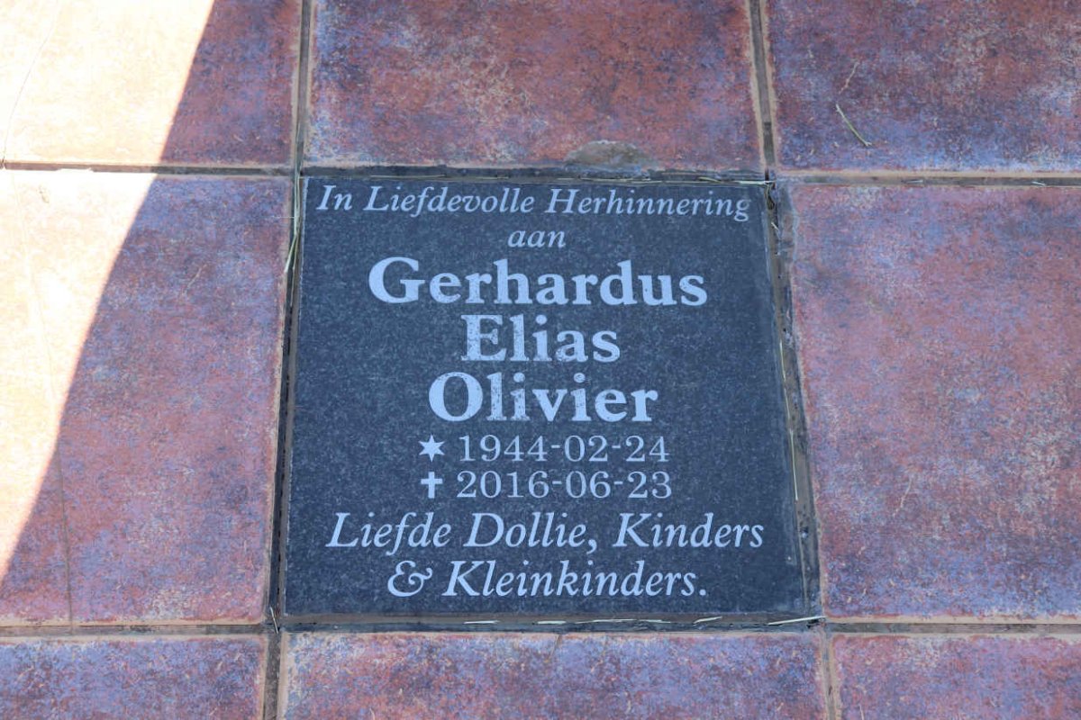 OLIVIER Gerhardus Elias 1944-2016