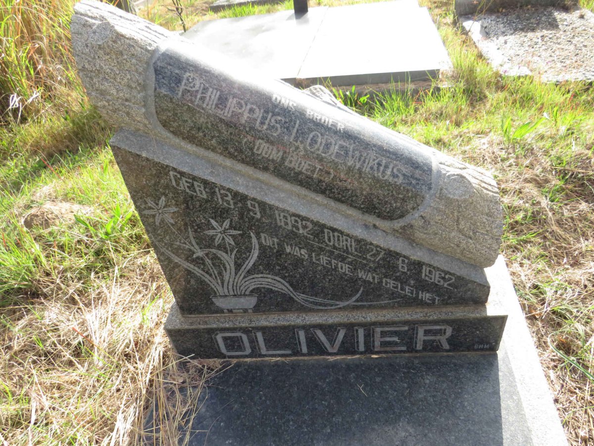 OLIVIER Philippus Lodewikus 1892-1962