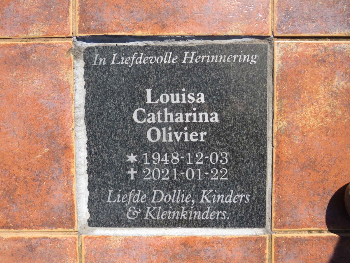 OLIVIER Louisa Catharina 1948-2021
