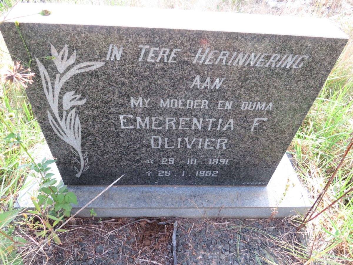 OLIVIER Emerentia F. 1891-1982