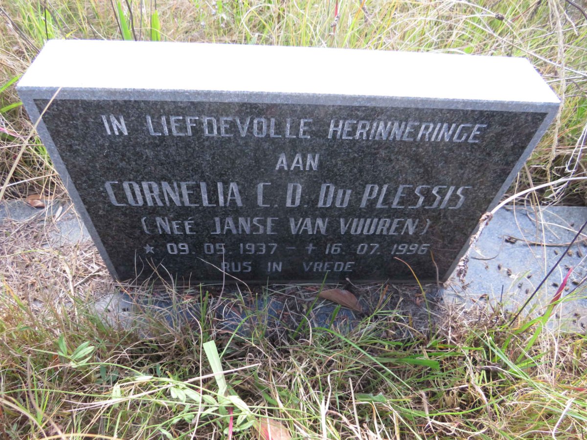 PLESSIS Cornelia C.D., du nee JANSE VAN VUUREN 1937-1996