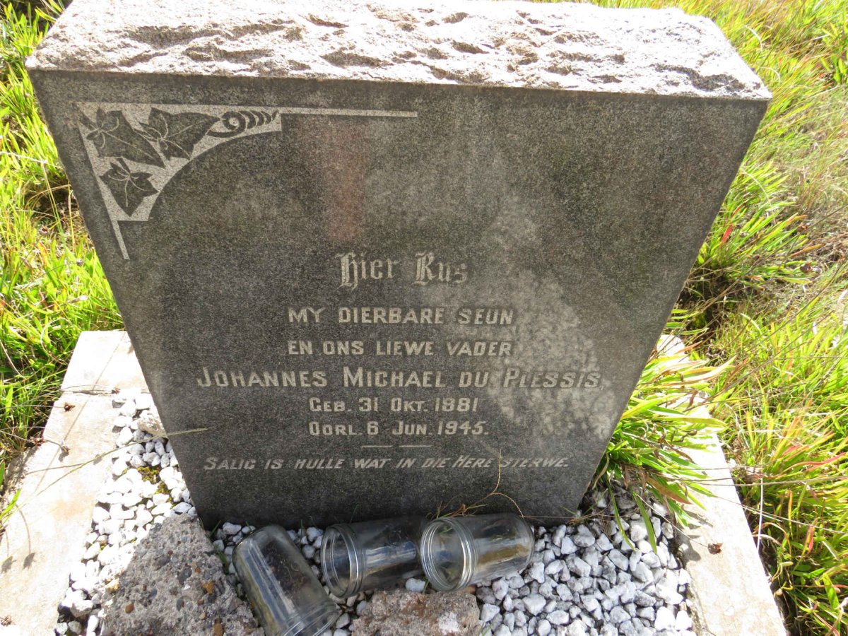 PLESSIS Johannes Michael, du 1881-1945