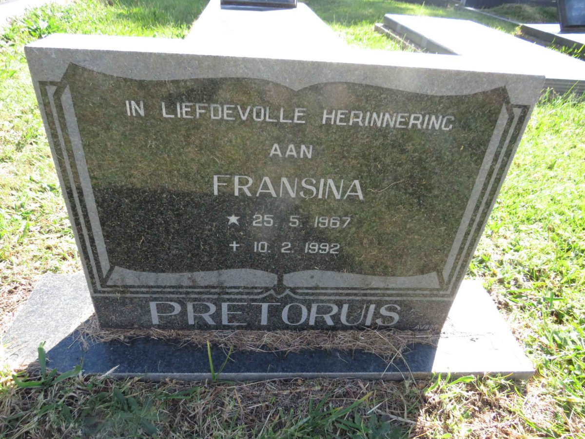 PRETORIUS Fransina 1967-1992