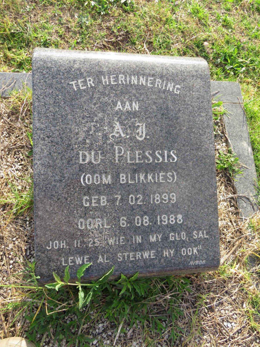 PLESSIS A.J., du 1899-1988