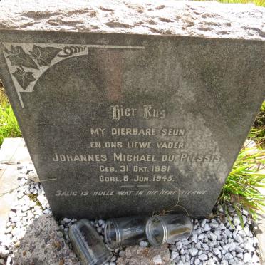 PLESSIS Johannes Michael, du 1881-1945