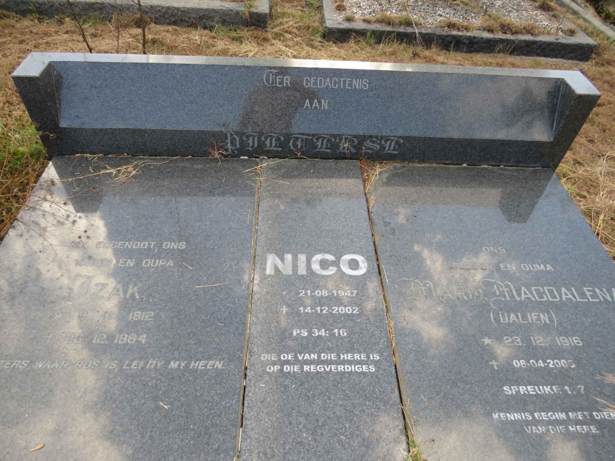 PIETERSE Izak 1912-1984 & Maria Magdalena 1916-2003 :: PIETERSE Nico 1947-2002 _1
