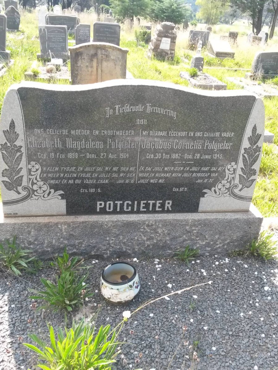 POTGIETER Jacobus Cornelis 1882-1945 &amp; Elizabeth Magdalena 1898-1964