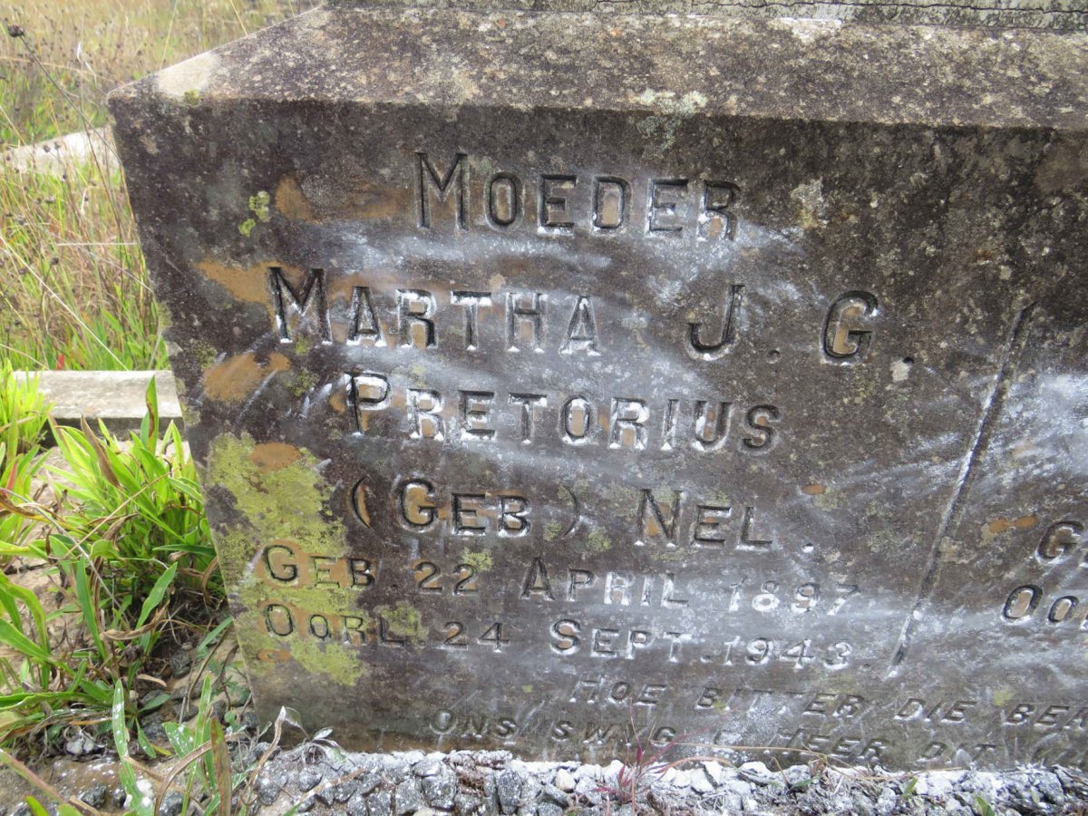 PRETORIUS Martha J.G. nee NEL 1897-1943 :: PRETORIUS Martha J.G. 1924-1945 _2