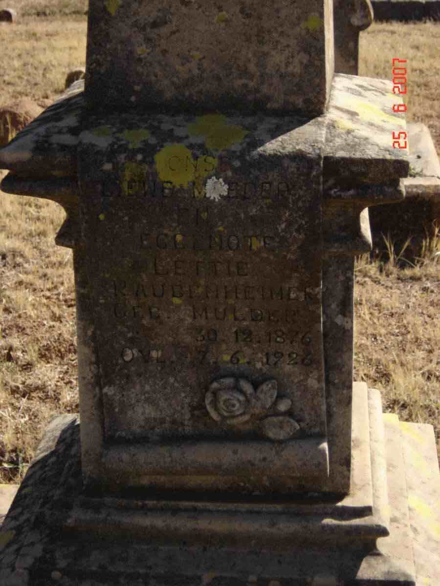 RAUBENHEIMER Lettie nee MULDER 1876-1926