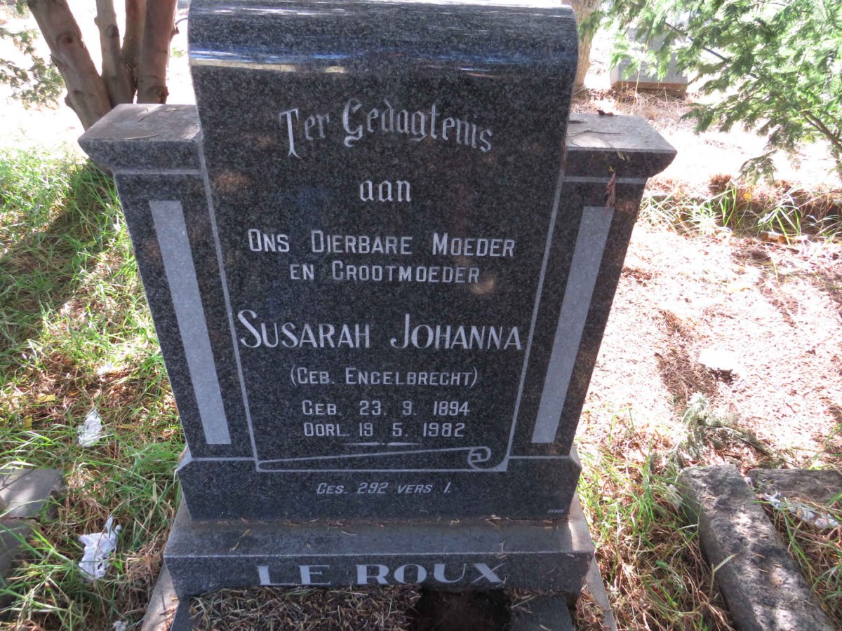 ROUX Susarah Johanna, le nee ENGELBRECHT 1894-1982