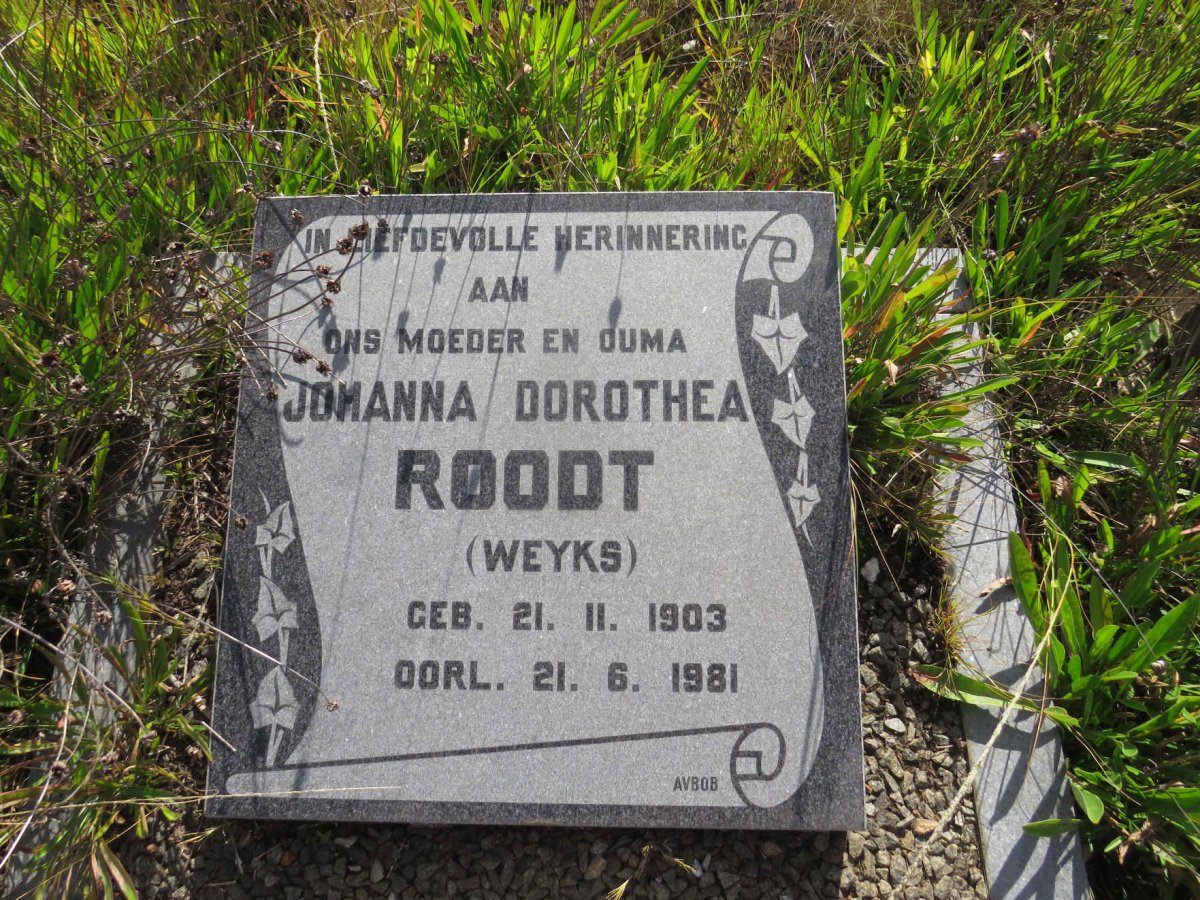 ROODT Johanna Dorothea nee WEYKS 1903-1981
