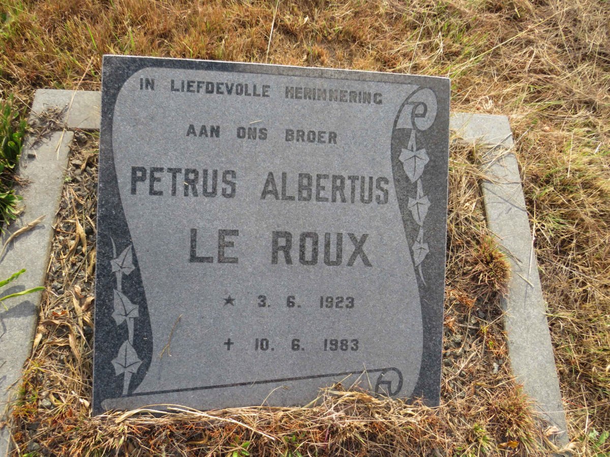 ROUX Petrus Albertus, le 1923-1983