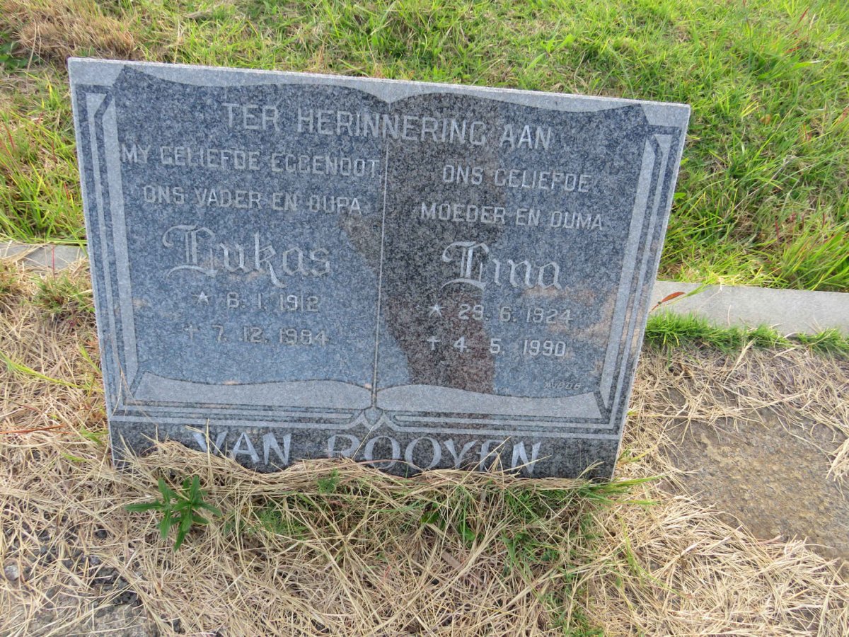 ROOYEN Lukas, van 1912-1984 & Lina 1924-1990